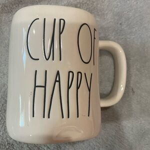 Rae Dunn CUP OF HAPPY Mug with Orange Interior